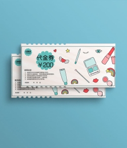 化妆品插画代金券
