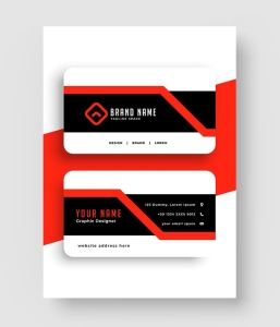 红色简约商务名片