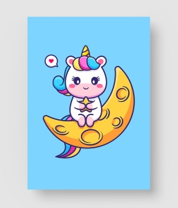 独角兽卡通插画