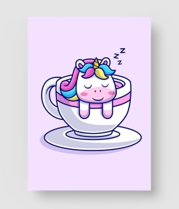 独角兽卡通插画