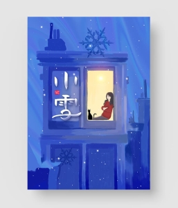 小雪插画海报