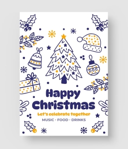 圣诞节创意线性海报