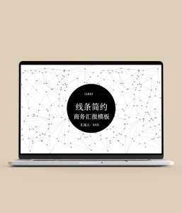 简约线条商务汇报PPT