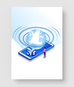 5G手机等距插画