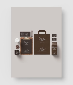 咖啡品牌VI样机模板