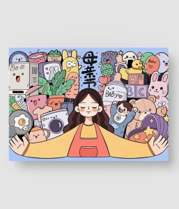 母亲节插画素材