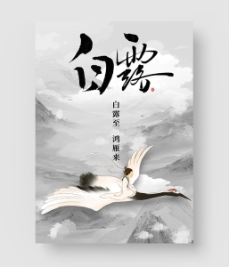 白露节气海报模板